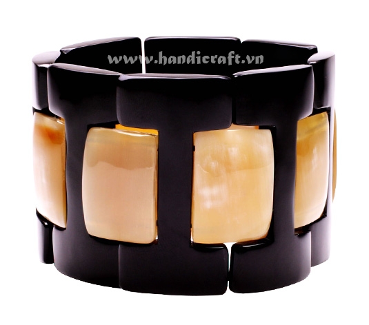 Black & brown horn bangle bracelet