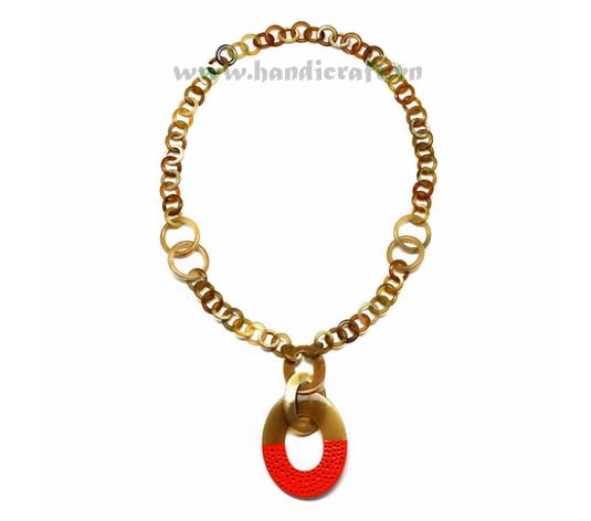 Small round horn links with lacquer