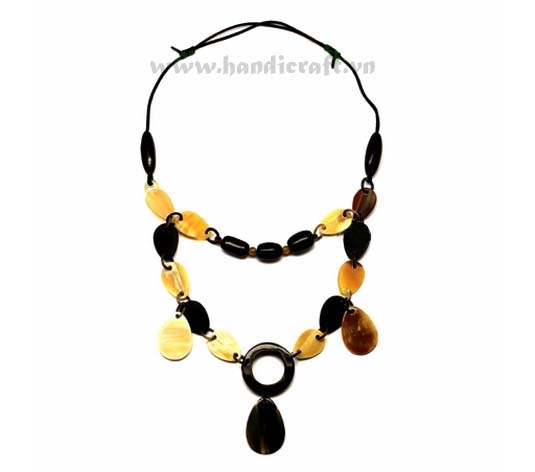 Solid horn double layer necklace