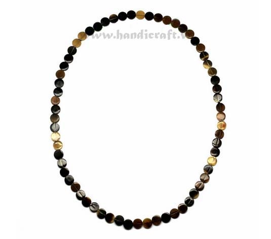 Flat round horn beads