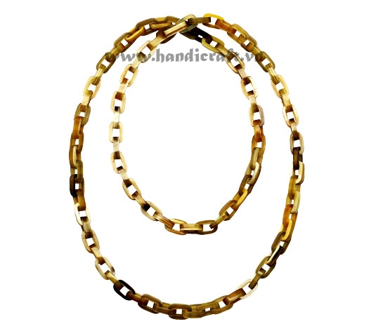 Long small rectangular horn links necklace