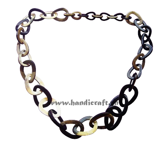 Waterdrop horn chain necklace