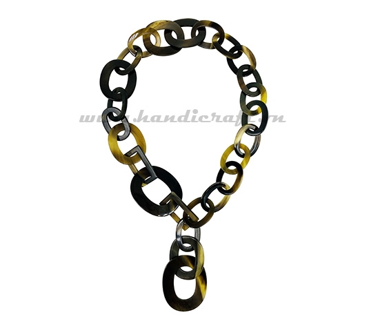 Oval & rectangular horn links with lacquer