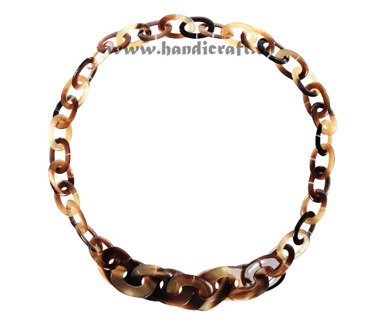 Dark oval horn necklace