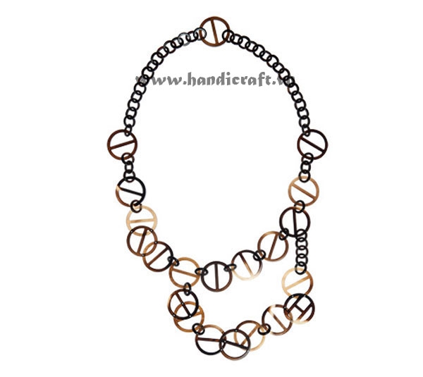 Small & medium horn circles necklace