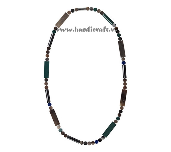 Solid horn beads & rectangular necklace