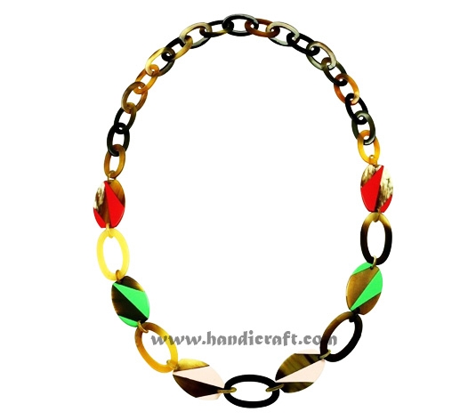 Horn & lacquer necklace