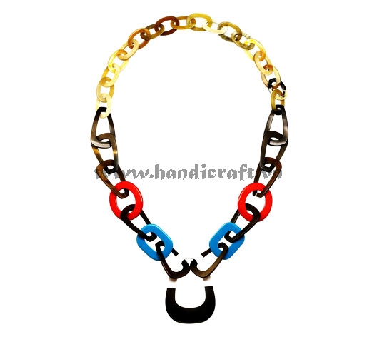 Horn & lacquer necklace