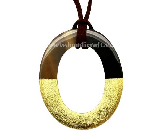 Horn & lacquer pendant