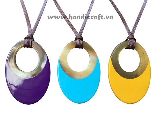 Horn & lacquer pendant