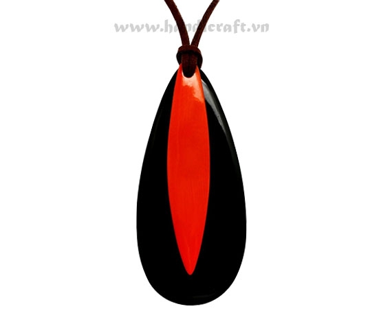 Horn & lacquer pendant