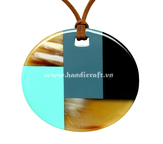 Horn & lacquer pendant