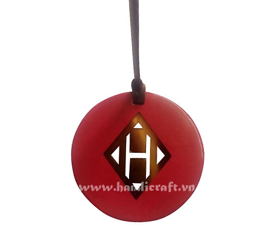 Horn & lacquer pendant