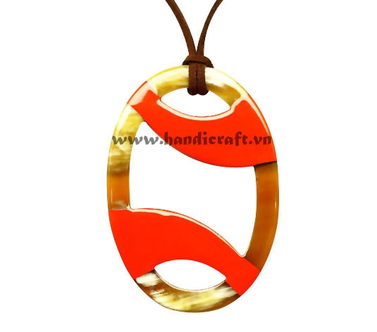 Horn & lacquer pendant