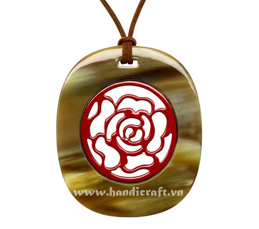 Horn & lacquer pendant