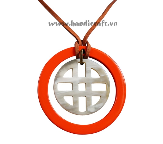 Horn & lacquer pendant