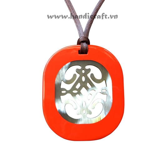 Horn & lacquer pendant