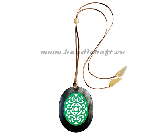 Horn & lacquer pendant