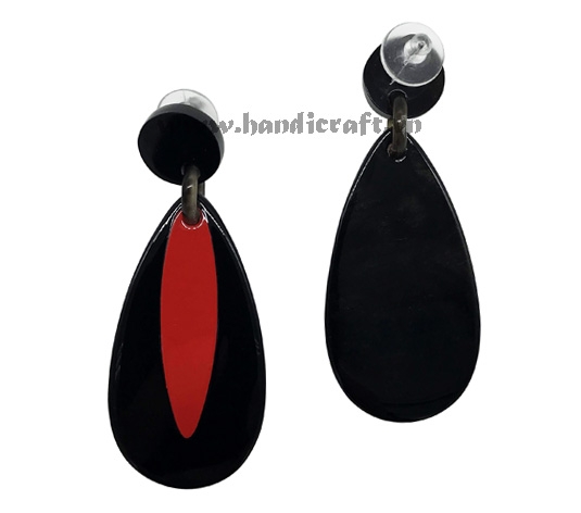 Horn & lacquer earrings