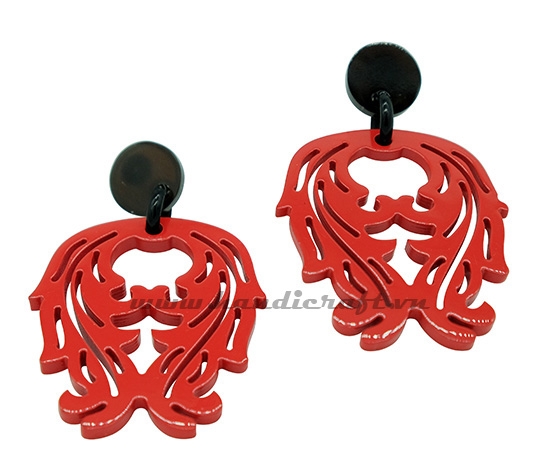 Horn & lacquer earrings