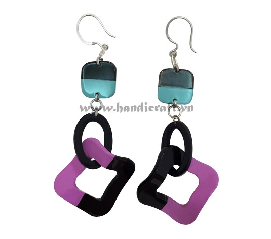 Horn & lacquer earrings