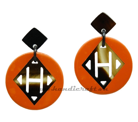 Horn & lacquer earrings