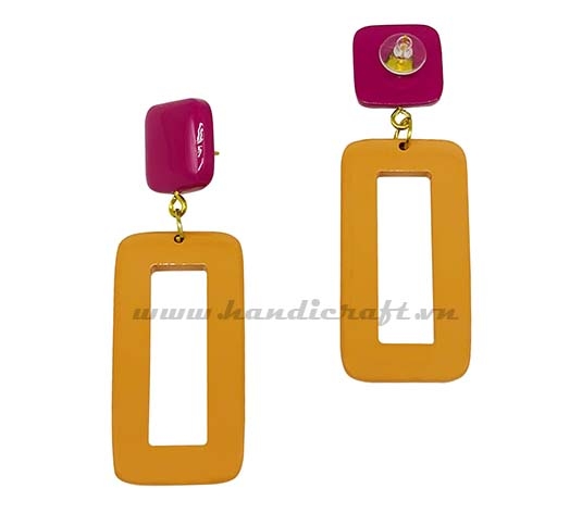 Horn and Lacquer Earrings