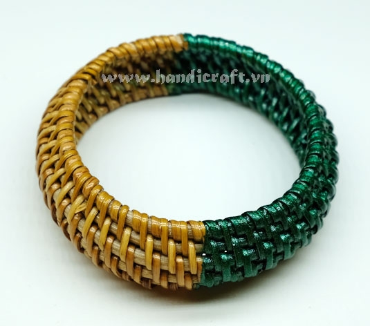 Rattan bracelet with half painting