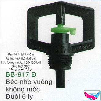 Béc tưới nhỏ 917 Đ 6ly không móc treo