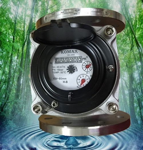 Đồng hồ nước inox komax DN80 nối bích