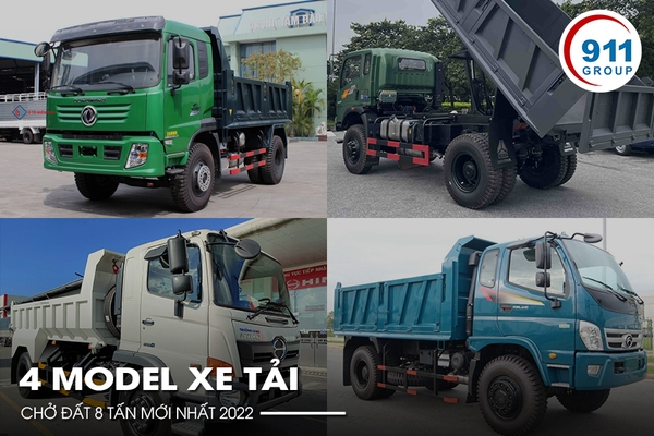 4 model xe tải chở đất 8 tấn mới nhất 2022