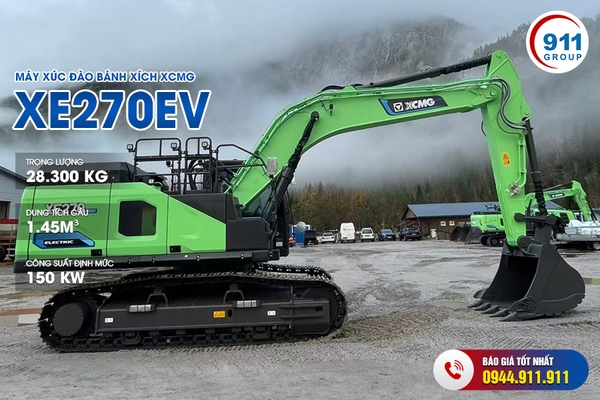 Máy xúc đào ĐIỆN bánh xích XCMG gầu 1.45 m3 Model: XE270EV