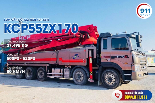 Bơm cần nội địa Hàn KCP 55M - KCP55ZX170 xe cơ sở Hyundai Trago