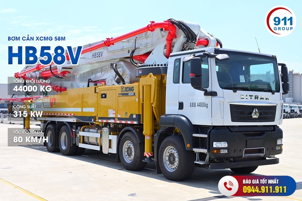 Bơm cần XCMG 58M - Bán Xe Bơm bê tông cần 58M XCMG