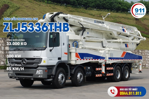 Bơm cần Zoomlion 47M - Bán Xe Bơm bê tông cần 47M Zoomlion Cifa
