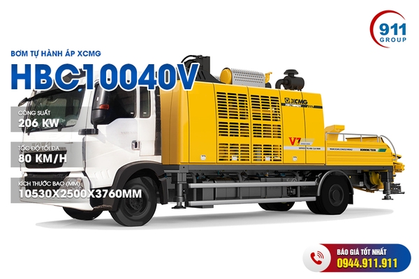 Bơm Tự hành Áp XCMG Model Xe HBC10040V - Xe cơ sở Sinotruk