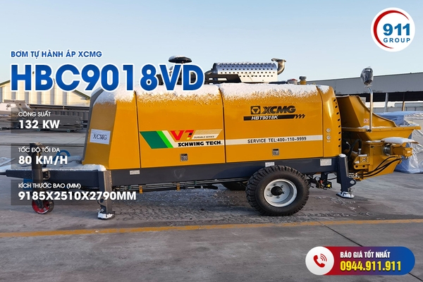 Bơm Tự hành Áp XCMG Model Xe  HBC9018VD - Xe cơ sở Dongfeng