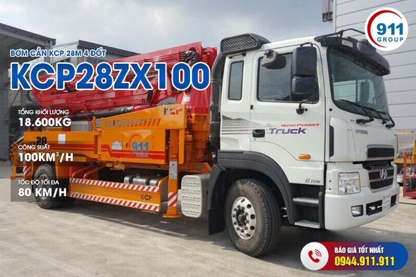 Bơm cần KCP 28M 4 đốt - KCP28ZX100 xe cơ sở Hyundai