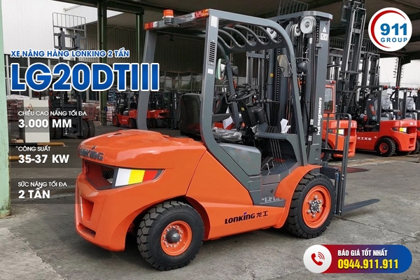 Xe nâng hàng Lonking 2 Tấn động cơ Diesel - LG20DTIII