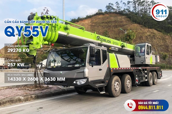 Cần cẩu bánh lốp Zoom 55 tấn - Zoomlion QY55V