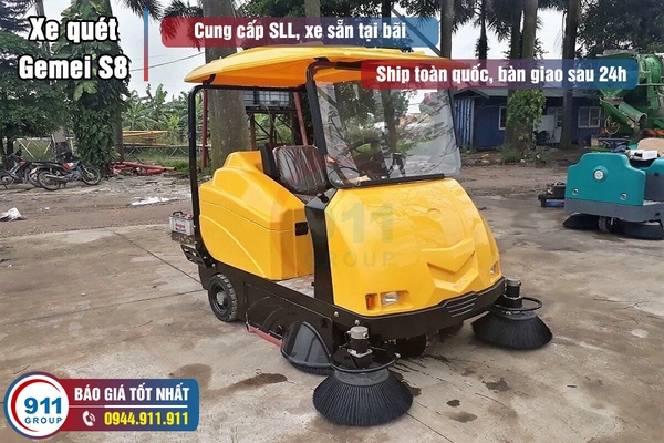 Xe quét hút bụi Gemei - Bán xe quét nhà xưởng Gemei S8