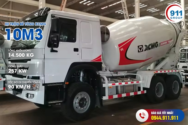 Xe trộn bê tông XCMG 10M3 xe cơ sở XCMG