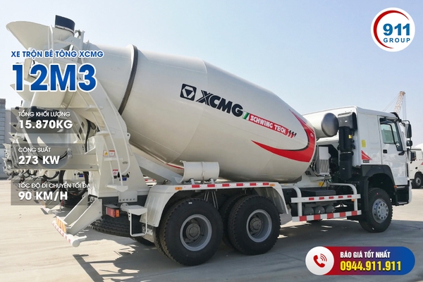 Xe trộn bê tông XCMG 12M3 xe cơ sở SINOTRUK