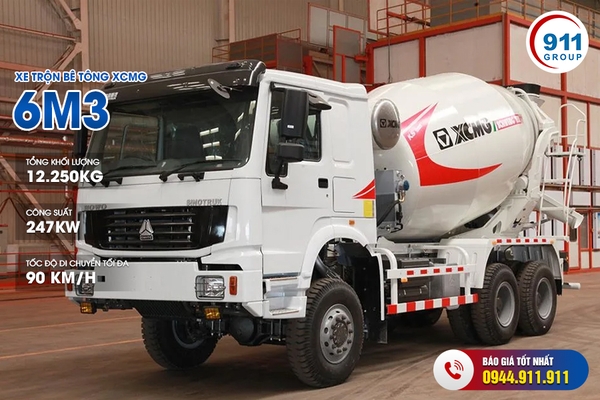 Xe trộn bê tông XCMG 6M3 xe cơ sở SINOTRUK