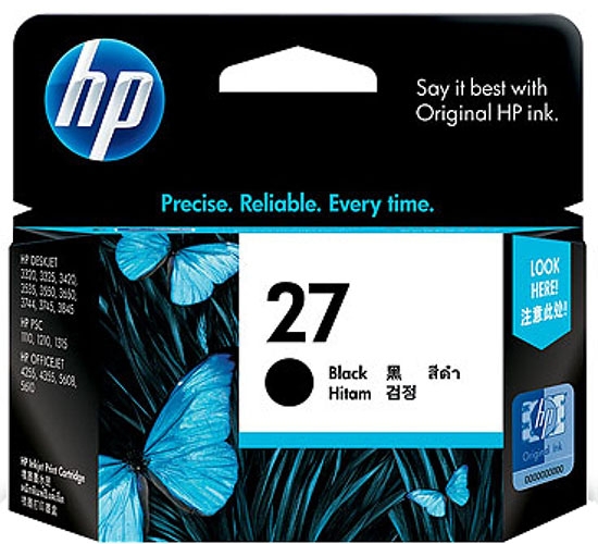 Hộp mực in phun màu HP 27 Black Ink Cartridge chính hãng (C8727AA)