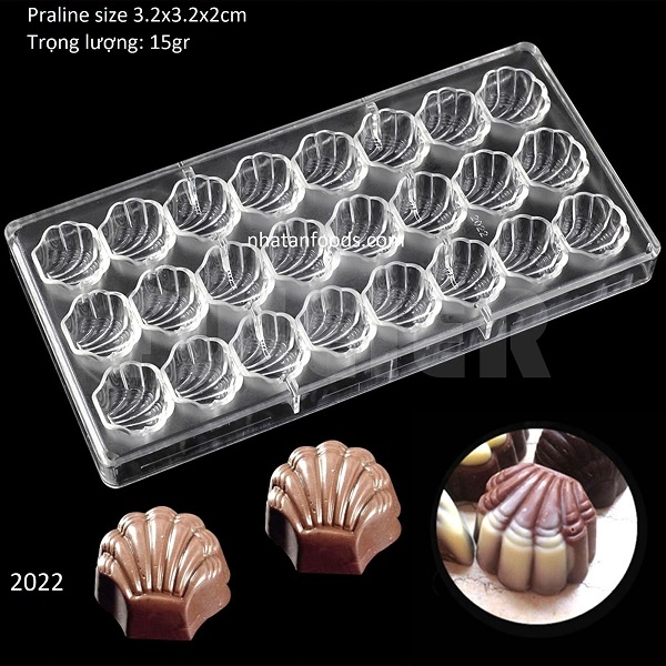 2022 - Khuôn socola bonbon hình vỏ sò. 2022 - Khuôn Socola Bonbon Hình Vỏ Sò.