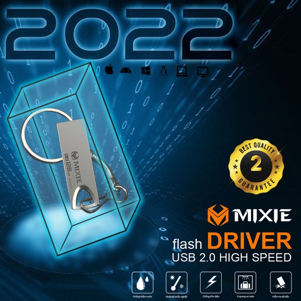 USB 2.0 MIXIE C2 Dung Lượng 128Gb - Kim Loại, Có Dây Đeo, Thời Trang, BH 2 Năm.