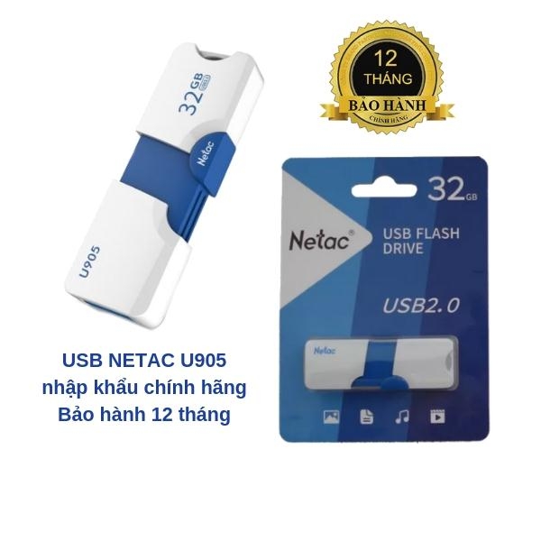 USB NETAC U905 32GB, CHUẨN 2.0 MỚI NHẤT, PHÂN PHỐI CHÍNH HÃNG