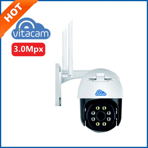 Camera ngoài trời VITACAM DZ3000 PTZ xoay 355 độ, 3.0 Mpx 1296P ULTRA HD hình ảnh siêu nét