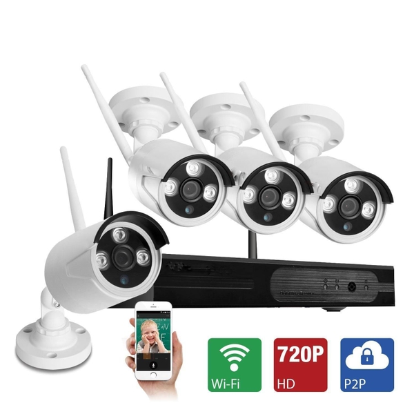 HD NVR K96041 - Bộ camera wifi 1 đầu ghi + 4 mắt camera 720P